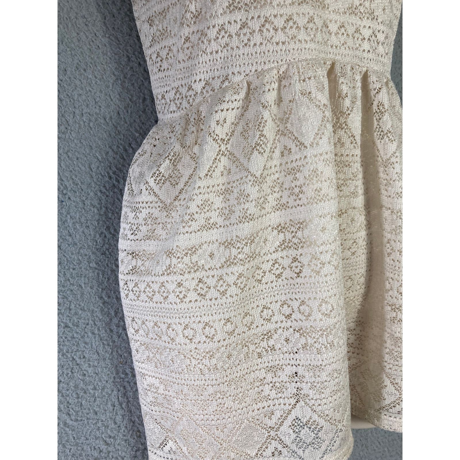 Kirra Kirra Women's XS White Crochet Sleeveless Short Summer Dress Size XS / US 0-2 / IT 36-38 - 7 Thumbnail