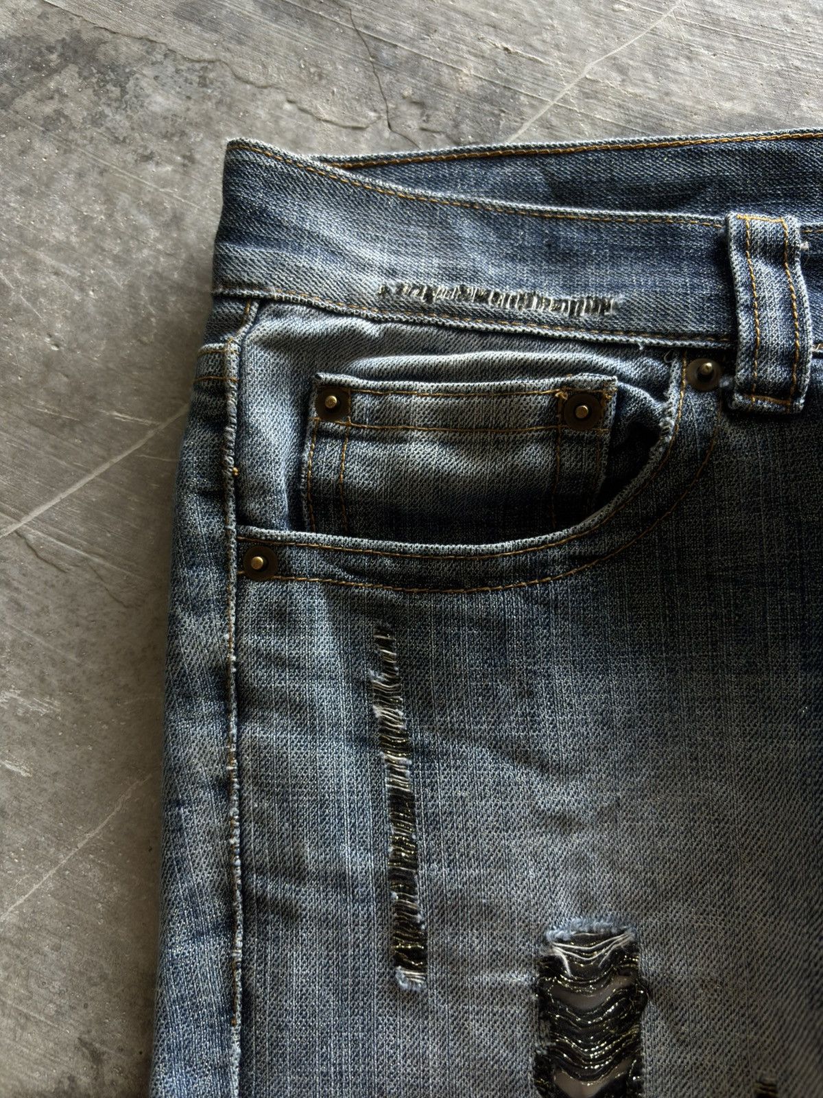 Hysteric Glamour KUI distressed japanese denim washed punk grunge style Size US 32 / EU 48 - 9 Thumbnail