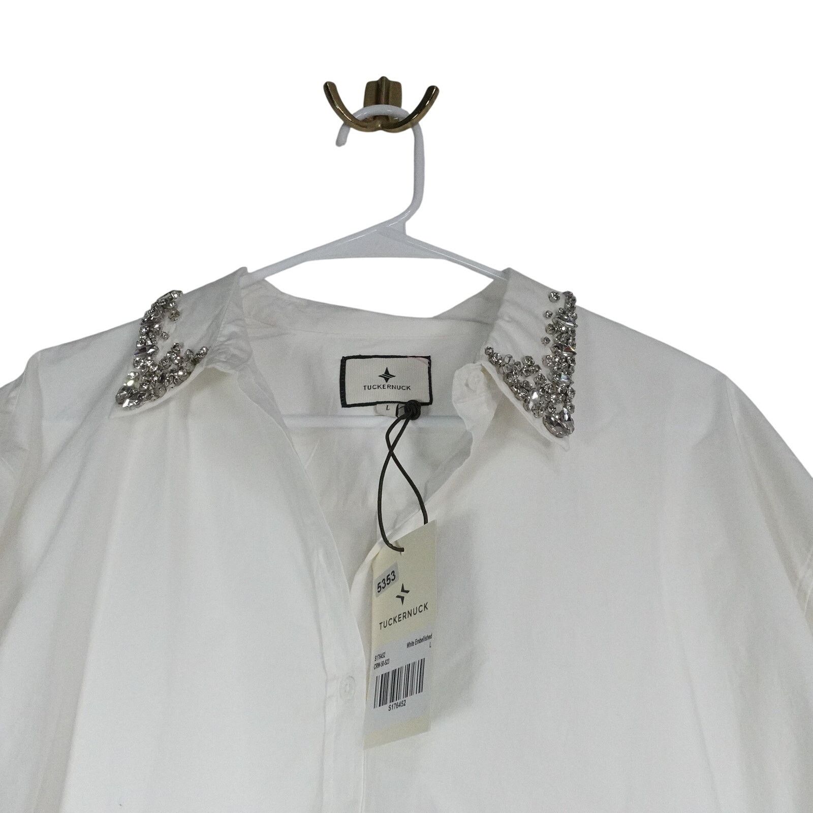 Other EUC Tuckernuck Cropped Jasper Button-Down Blouse Large Size L / US 10 / IT 46 - 6 Thumbnail