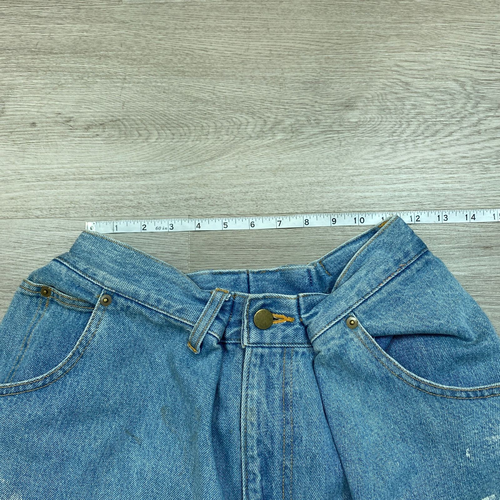 Designer × Japanese Brand Rare Mikio Sakabe Jenny Fax Distressed Acid Wash Jean Medium Size 23" - 4 Thumbnail