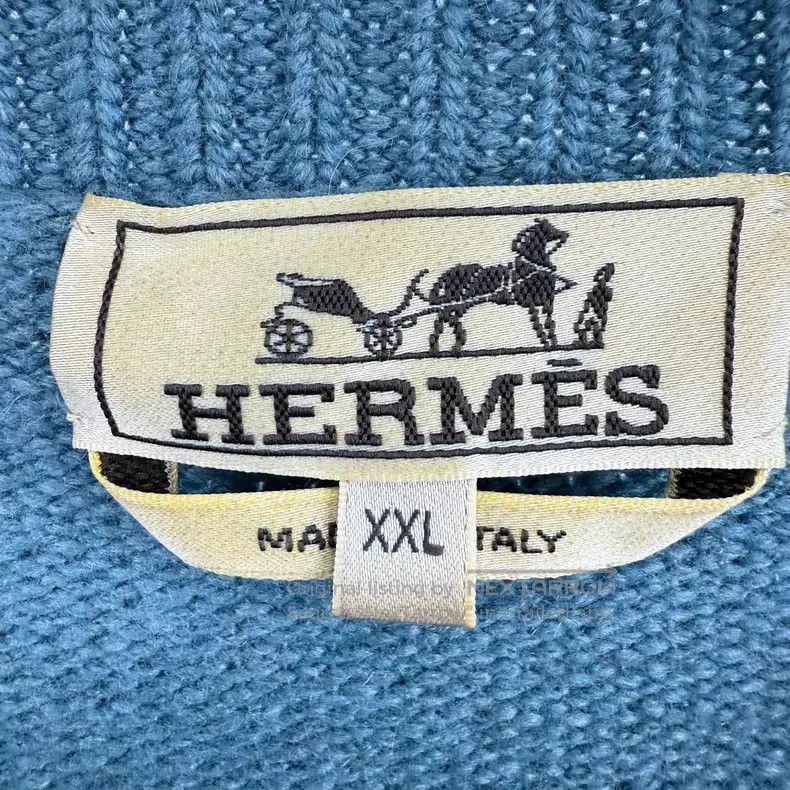 Hermes Hermes Blue Patchwork Crewneck Sweater Size US XXL / EU 58 / 5 - 3 Thumbnail