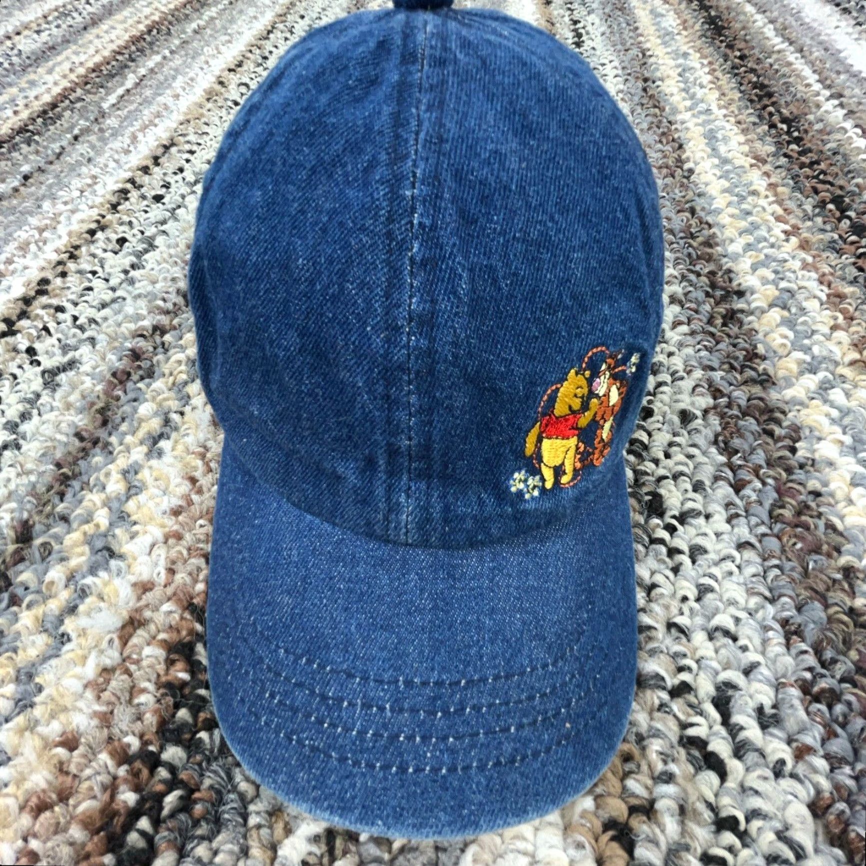 Disney VINTAGE Disney Hat Cap Denim Blue Jean Winnie The Pooh Y2K 00s Ladies Womens Size 42" / US 20 - 4 Thumbnail