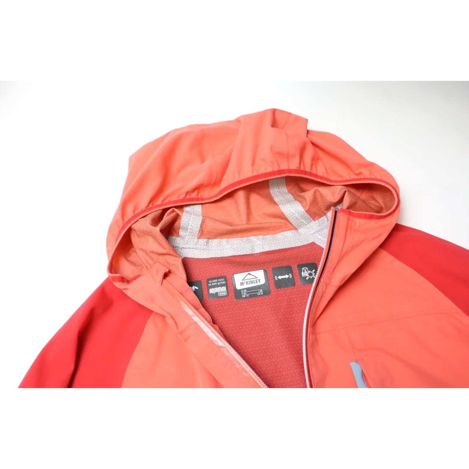 Vintage MCKINLEY Aqvamax Premium Jacket Women's UK 14 Orange Full Zip Hooded Waterproof Size XL / US 12-14 / IT 48-50 - 5 Thumbnail