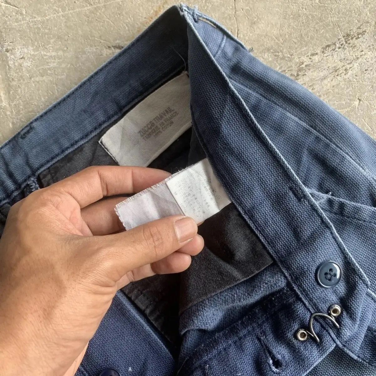 CABANE de ZUCCa HOT ITEM 💥Zucca Travail Duck Canvas Trouser Navy Cargo Pants Size US 29 - 8 Thumbnail