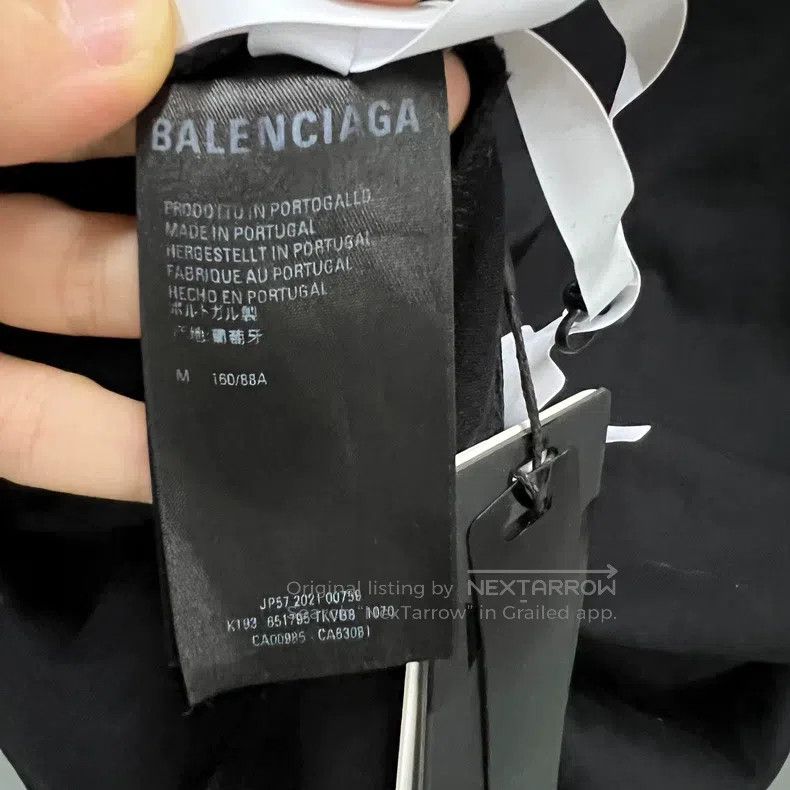 Balenciaga Balenciaga Black large destroyed logo short sleeve Size US M / EU 48-50 / 2 - 4 Thumbnail
