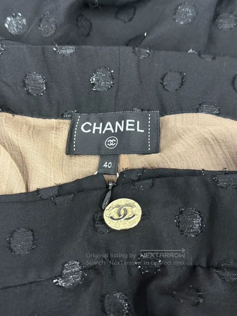 Chanel Chanel 23S black silk wide-leg trousers Size 26" / US 2 / IT 38 - 4 Thumbnail