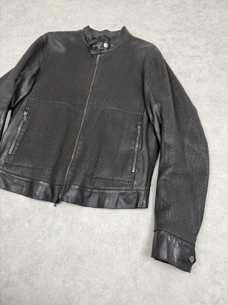 Emporio Armani AW2005 Emporio Armani Biker Black Lines Leather Jacket Size US M / EU 48-50 / 2 - 4 Thumbnail