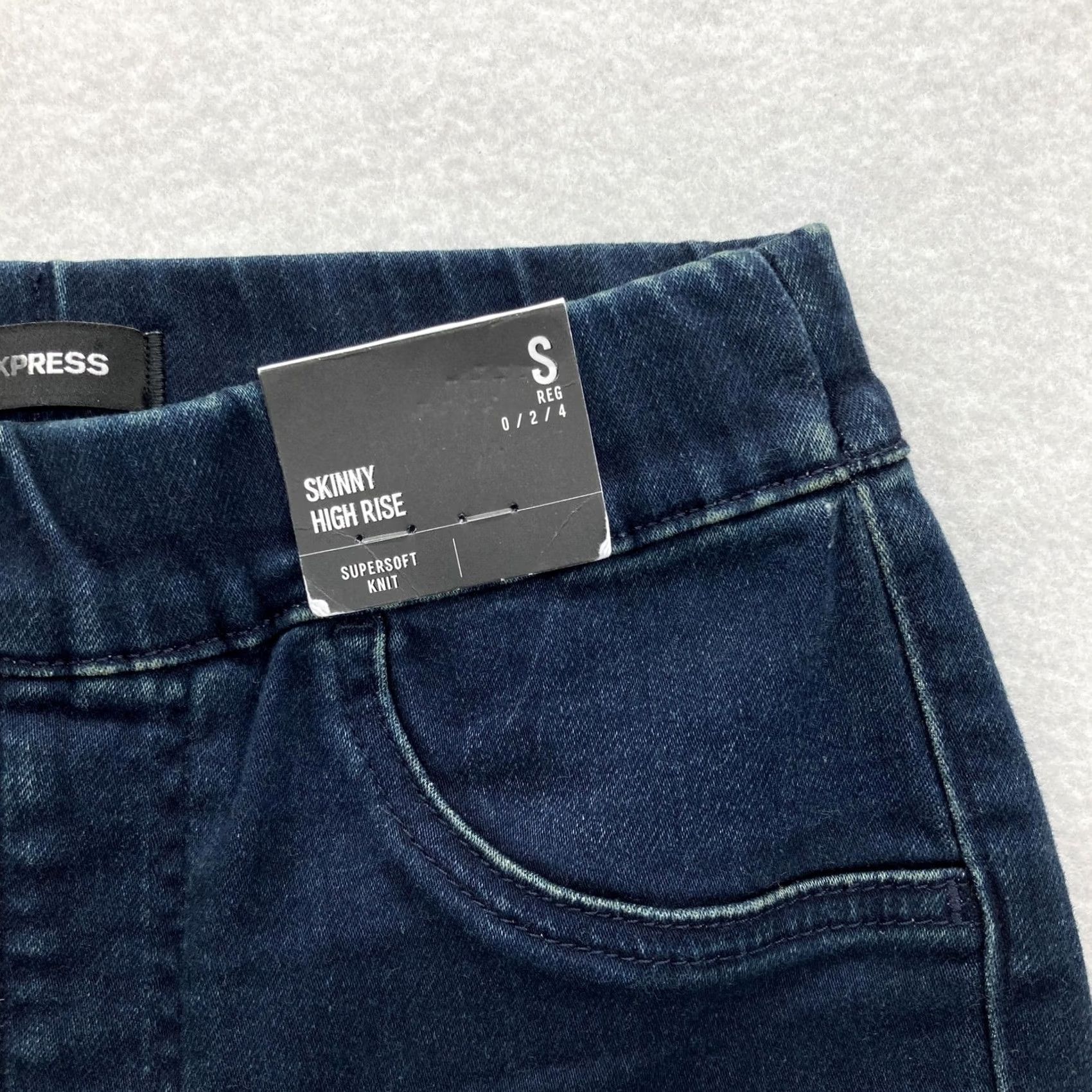 Express Express Jeans Womens Small Blue High Rise Skinny PulLOn Jeggings Supersoft Knit Size 28" / US 6 / IT 42 - 3 Thumbnail