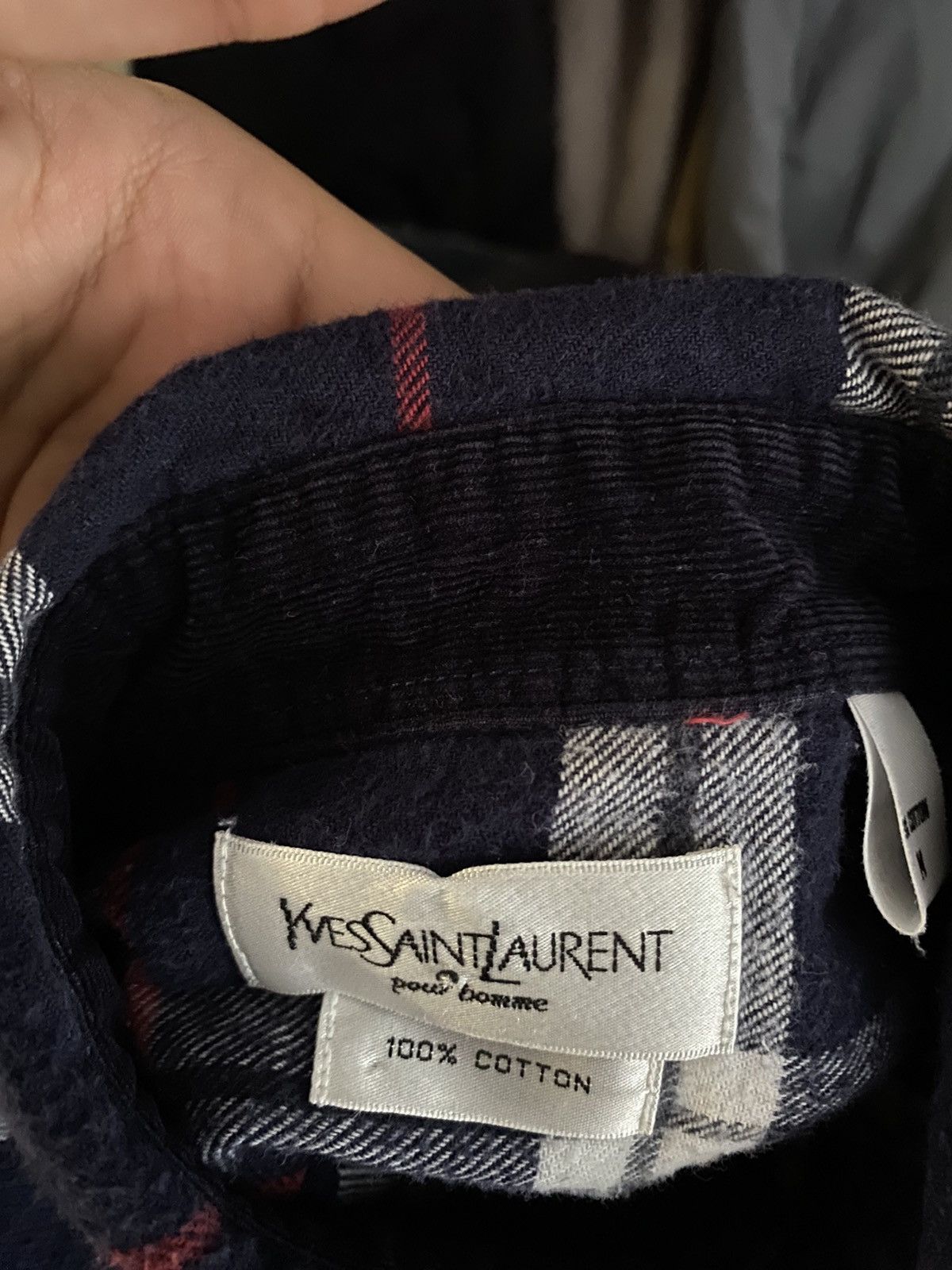 Yves Saint Laurent Flannel YSL Shirt Cotton Heavy Size US M / EU 48-50 / 2 - 6 Thumbnail