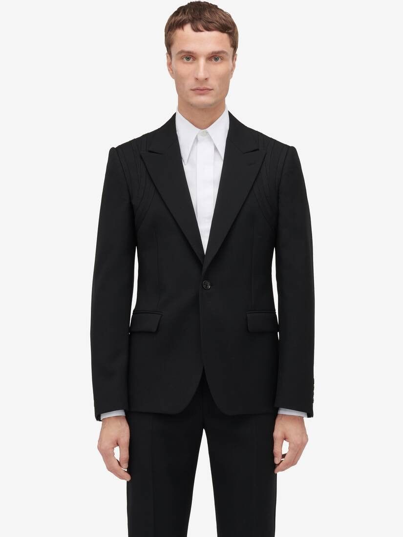 Alexander McQueen o1w1db10925 Herness Single-Breasted Jacket in Black Size US M / EU 48-50 / 2 - 2 Thumbnail