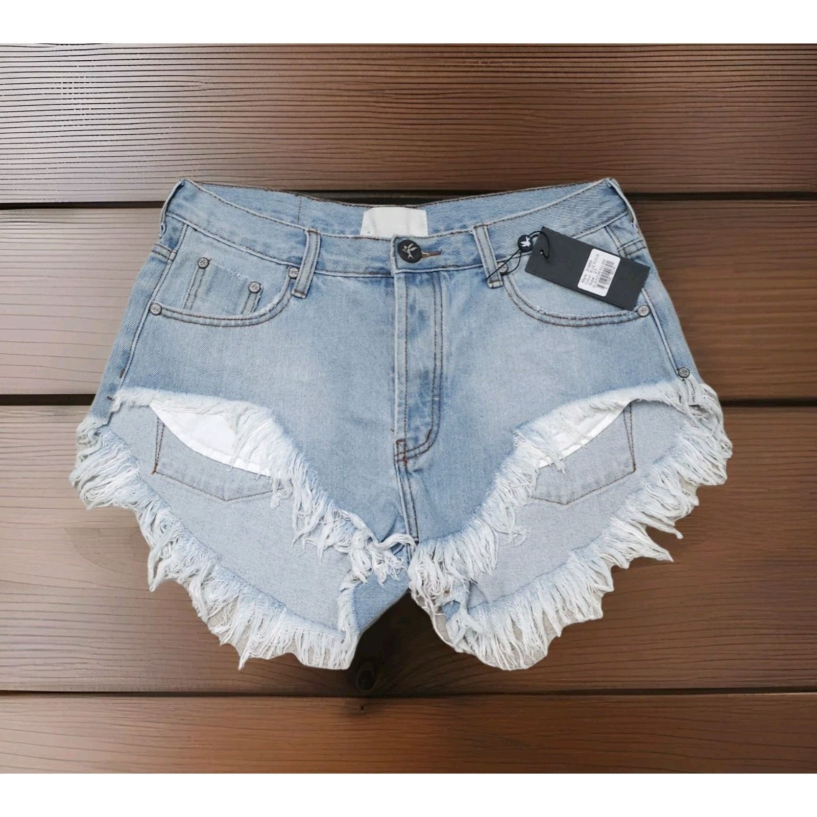 One Teaspoon One Teaspoon Women's Rollers Blue Future Denim Jean Shorts Size 27" / US 4 / IT 40 - 1 Thumbnail