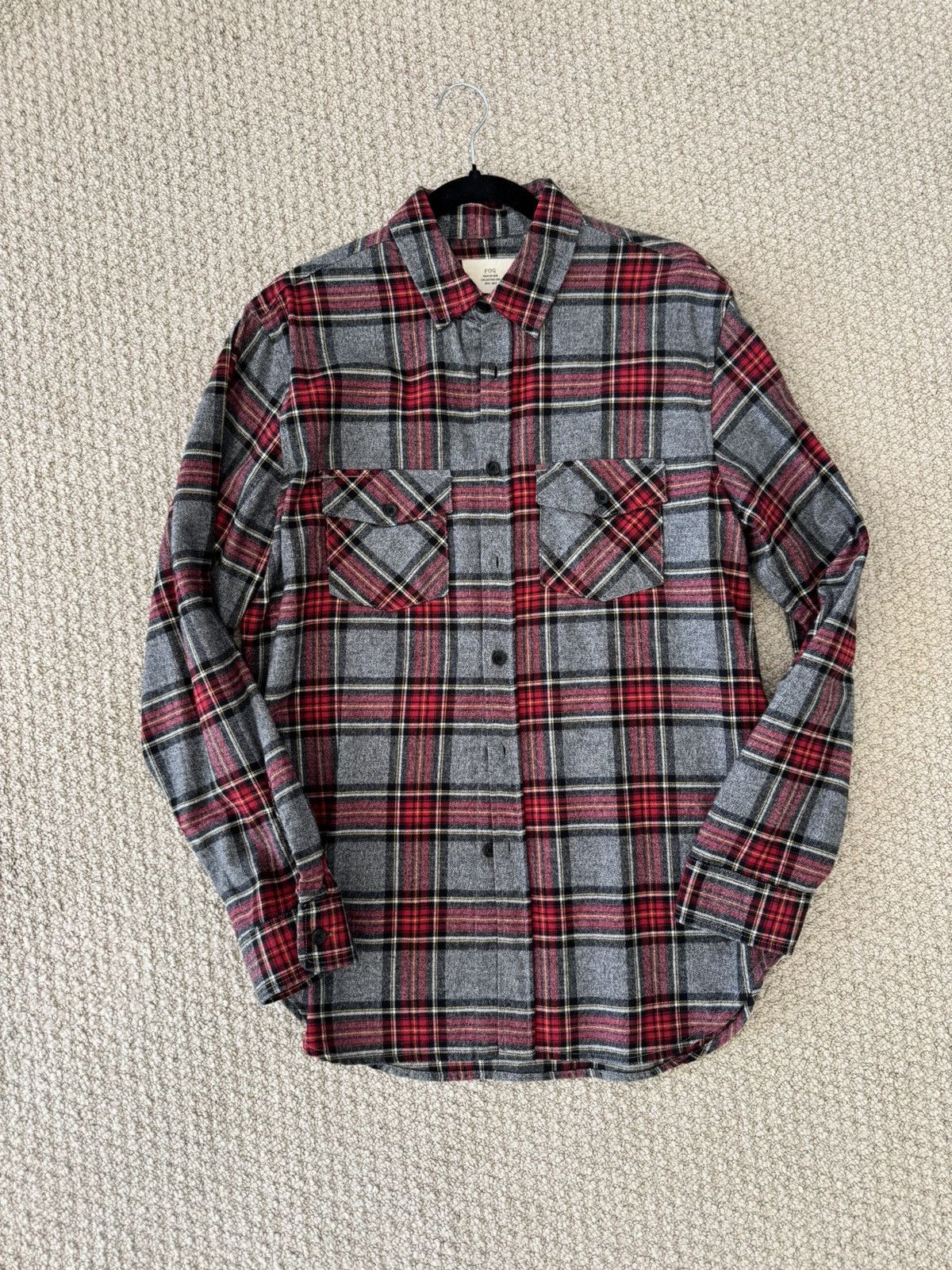 Fear of God FOG Collection 2 Grey Red Flannel 2016 Size Small Size US S / EU 44-46 / 1 - 1 Thumbnail