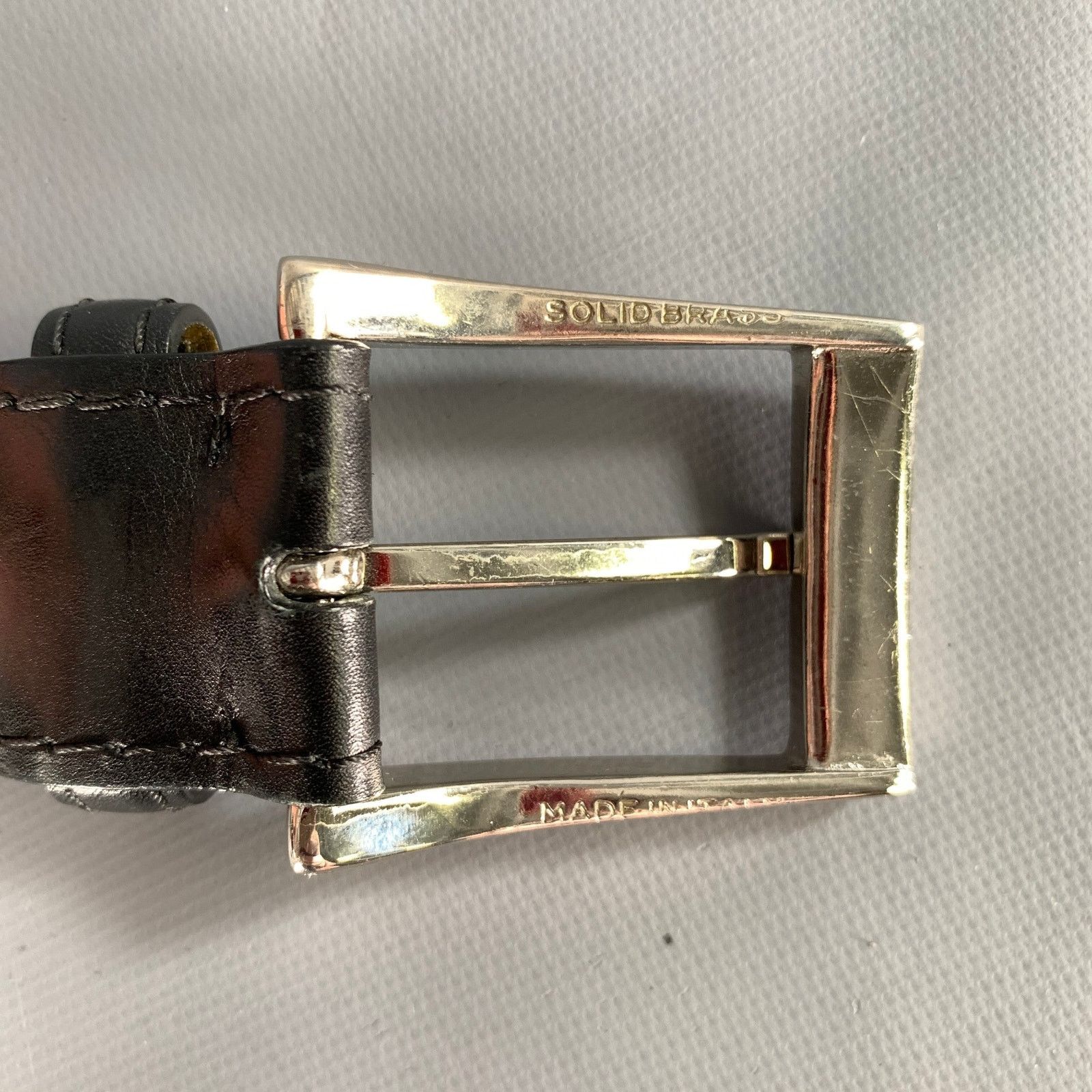 Other TARDINI Size 38 Black Crackled Leather Belt Size 38 - 8 Thumbnail