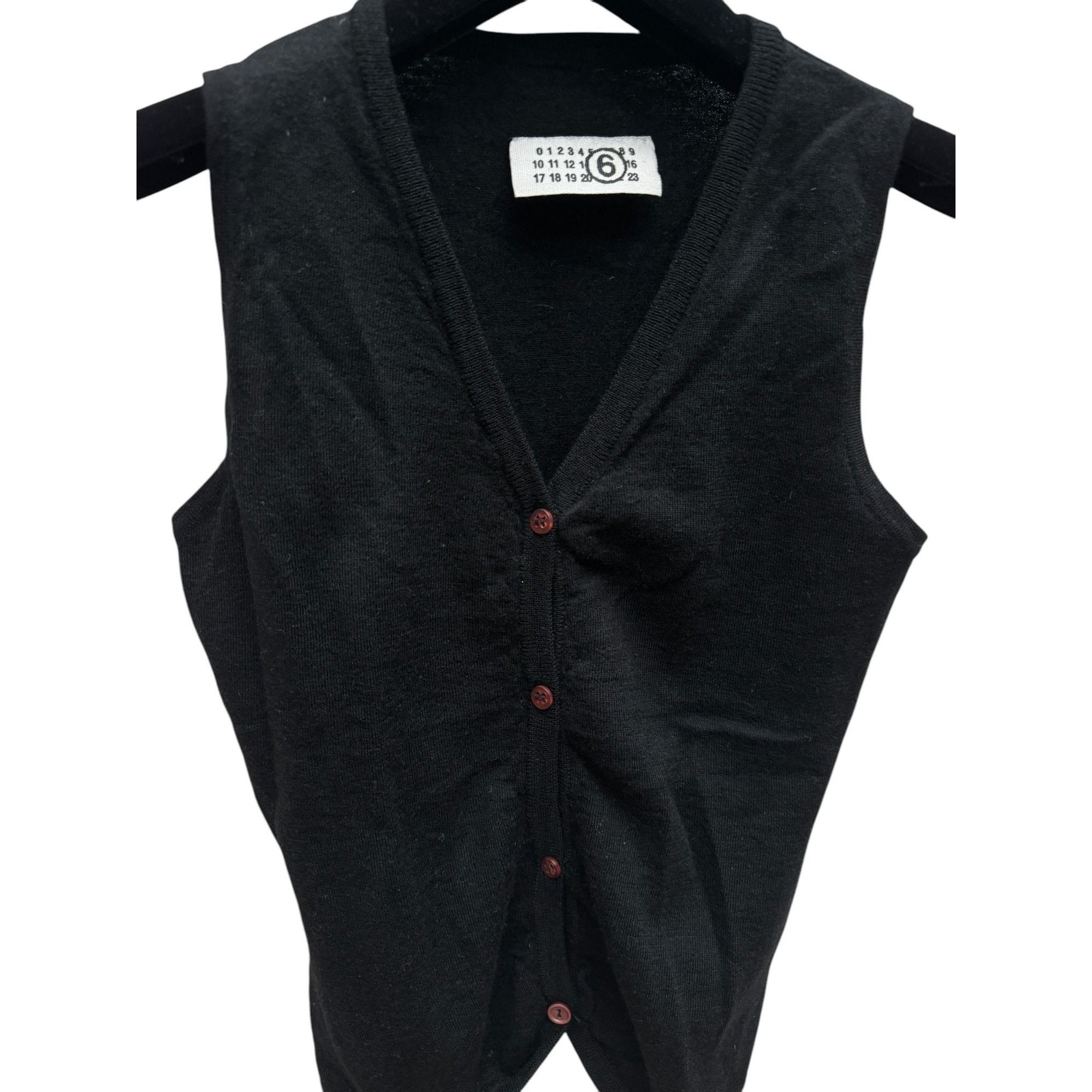 Maison Margiela FW 2007 Black Cashmere Wool Black Vest Size S / US 4 / IT 40 - 2 Thumbnail
