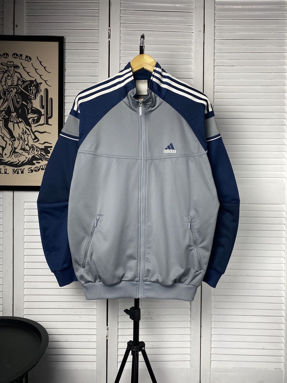 Adidas × Vintage Vintage 00s Adidas Track Retro Jacket Big Back Logo Striped Size US M / EU 48-50 / 2 - 1 Thumbnail