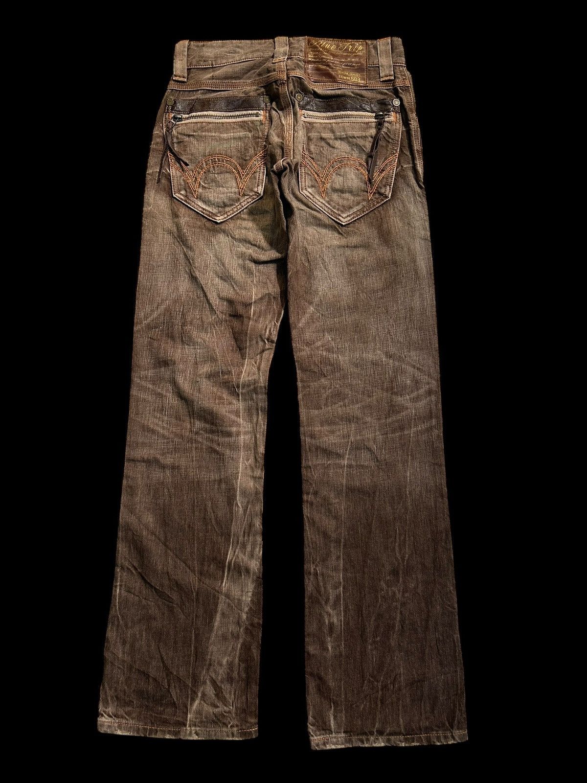 Edwin × Japanese Brand × Who Decides War VINTAGE EDWIN503 RUSTY FADED MUD WASH DENIM JEANS RARE Size US 28 / EU 44 - 2 Thumbnail