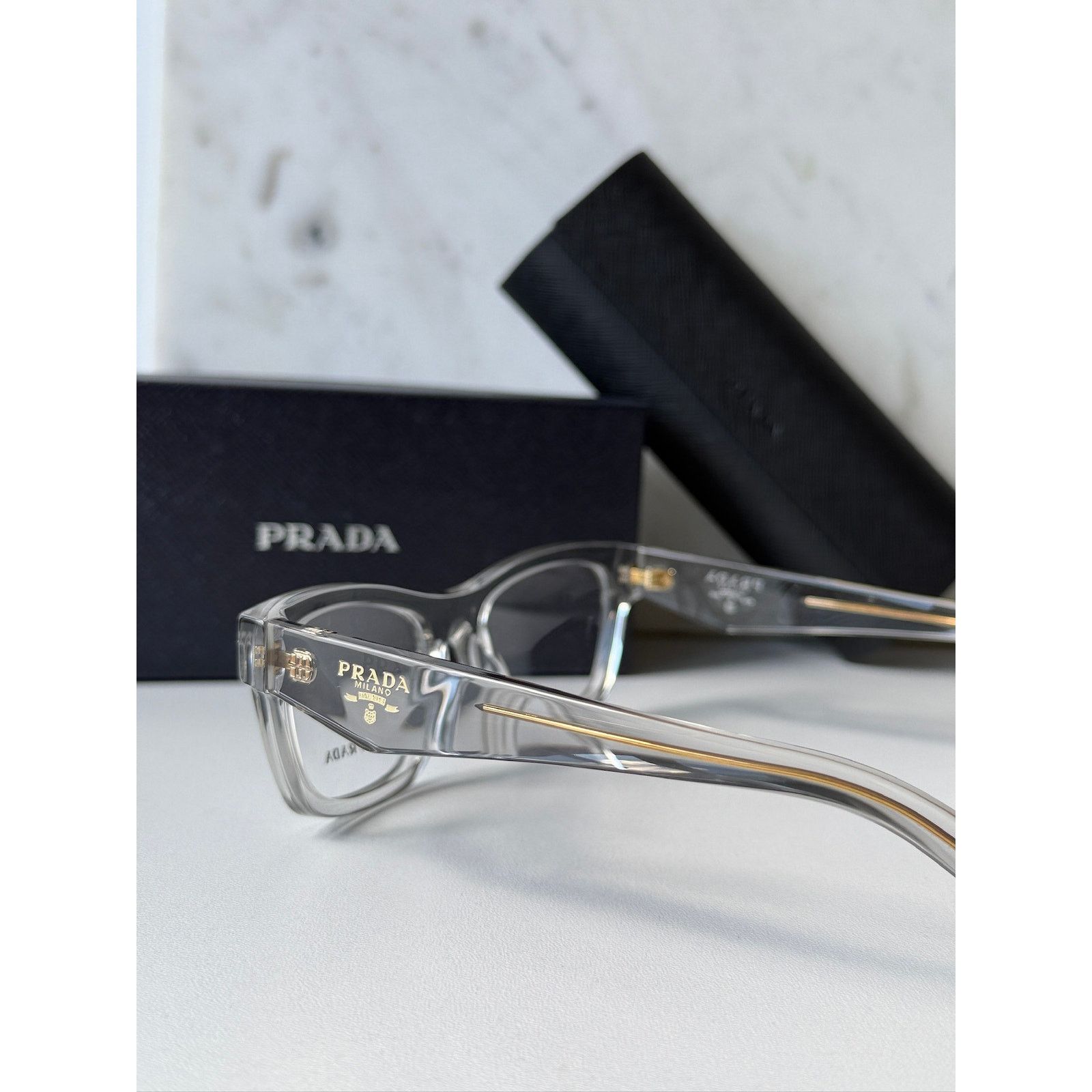 Prada NEW Prada PR B01V Clear Cat Eye Eyeglasses Frames Size ONE SIZE - 3 Thumbnail