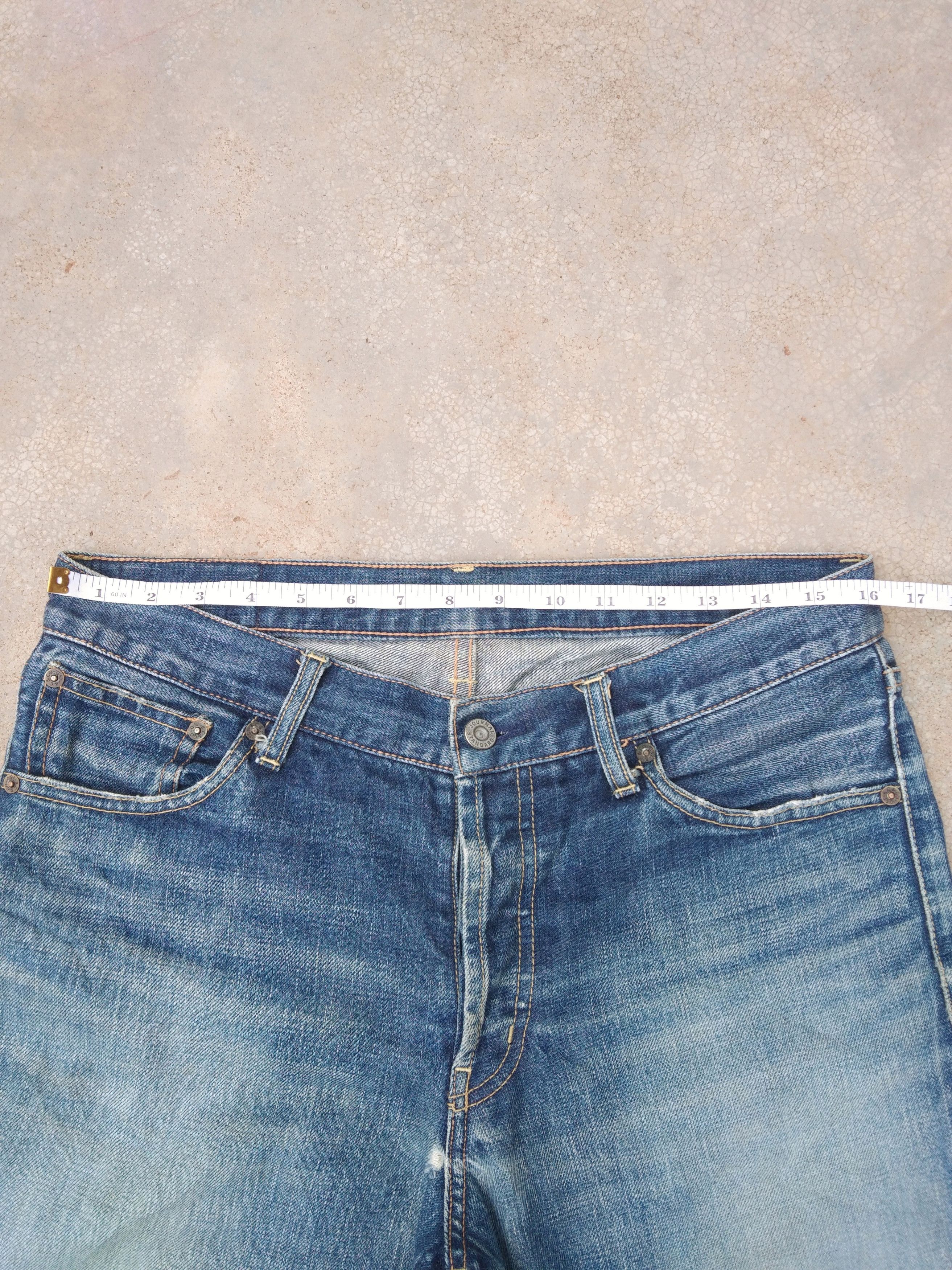 Japanese Brand Vintage Redline Journal Standard Rusty Wash Selvedge Jeans Size US 32 / EU 48 - 7 Thumbnail