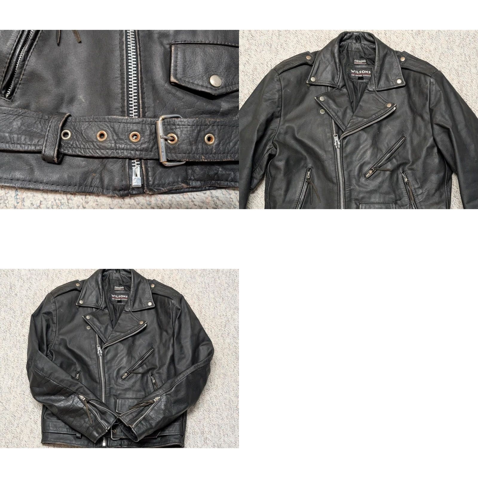 Vintage VINTAGE Wilsons motorcycle jacket Men M Black Leather 42 Open Road 1990s Biker Size US M / EU 48-50 / 2 - 8 Thumbnail