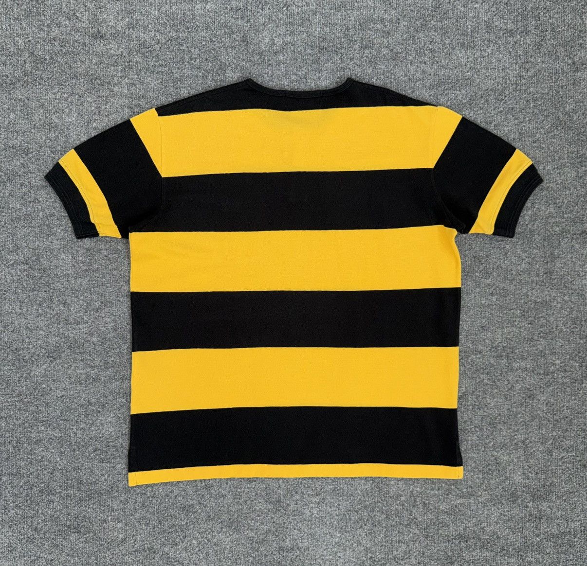 Polo Ralph Lauren Vintage Polo Sport Collarless Rugby Yellow & Black Striped Size US L / EU 52-54 / 3 - 9 Thumbnail