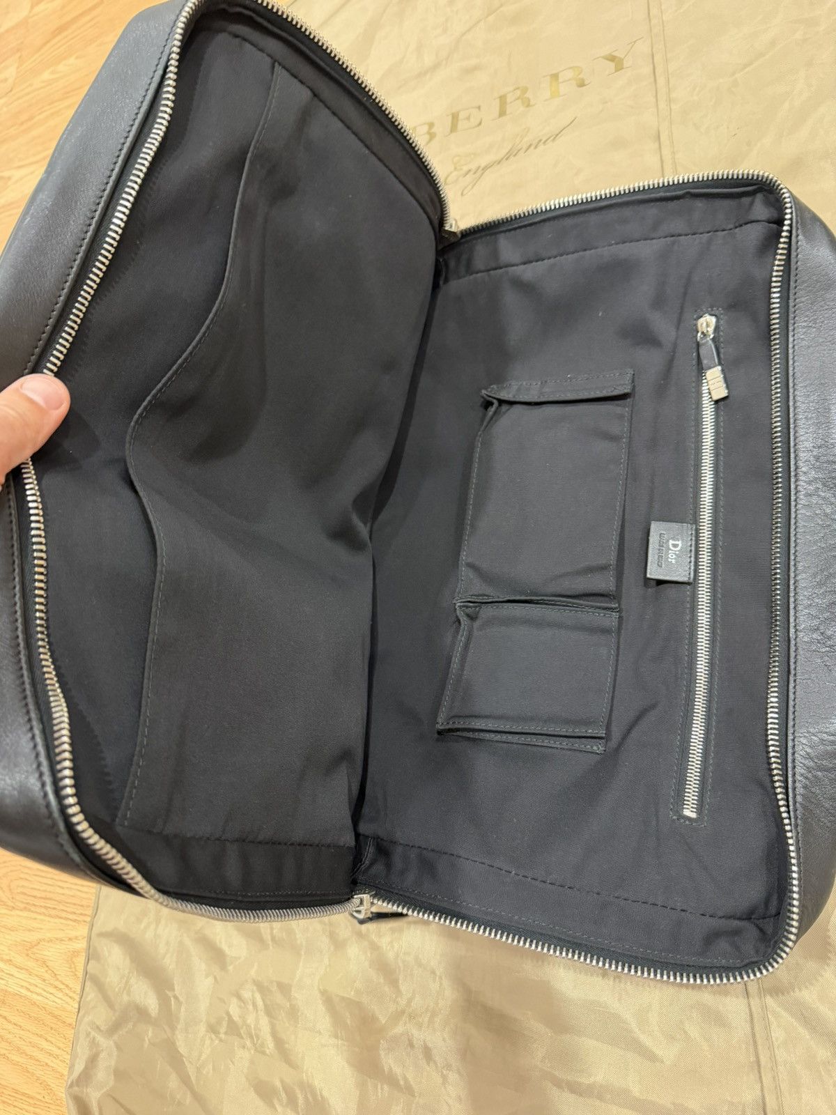 Dior Dior Homme Pleated Black Lambskin Leather Top Handle Size ONE SIZE - 6 Thumbnail