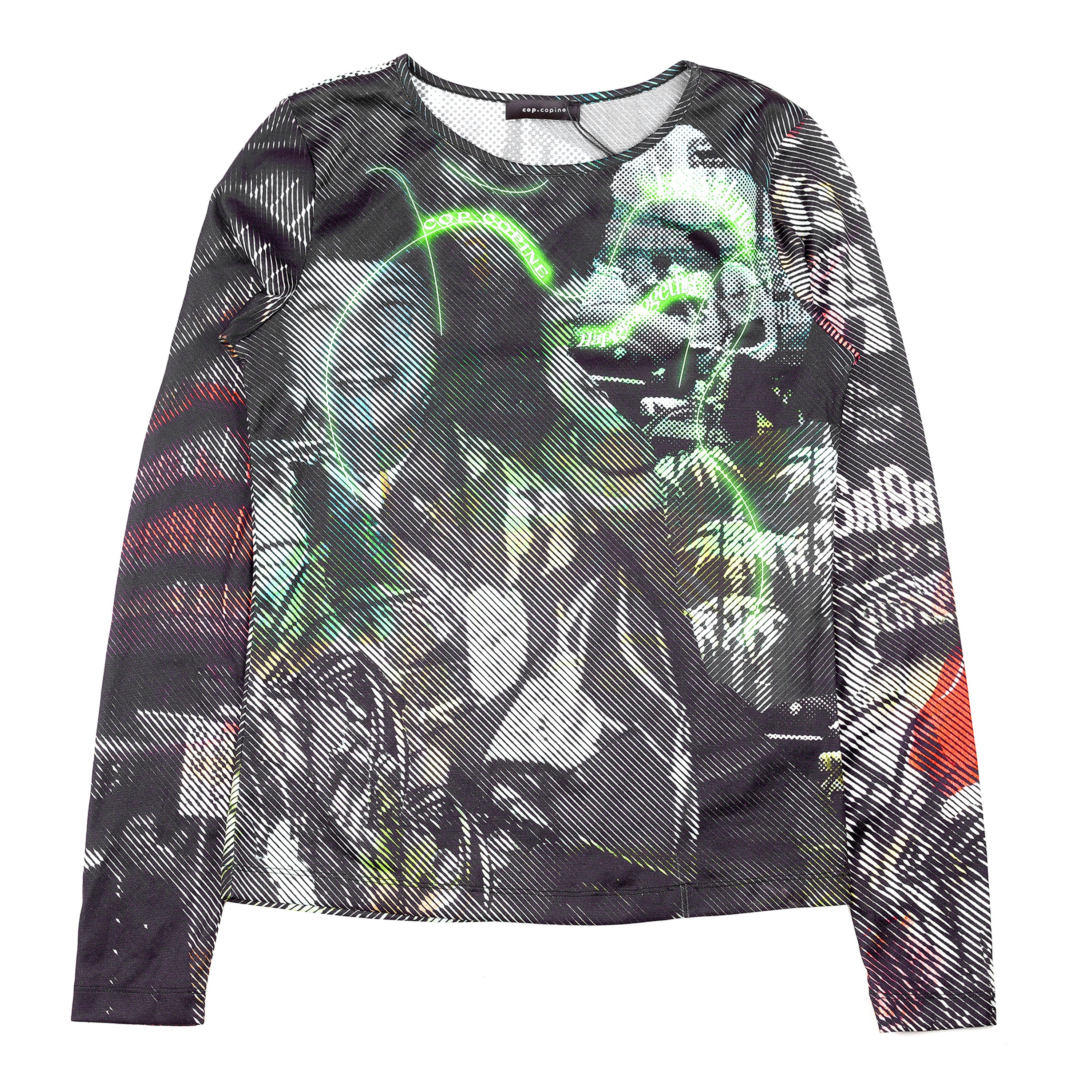 Cop Copine Cop Copine Mesh Long Sleeve Neon Print Top (L) Size L / US 10 / IT 46 - 1 Thumbnail