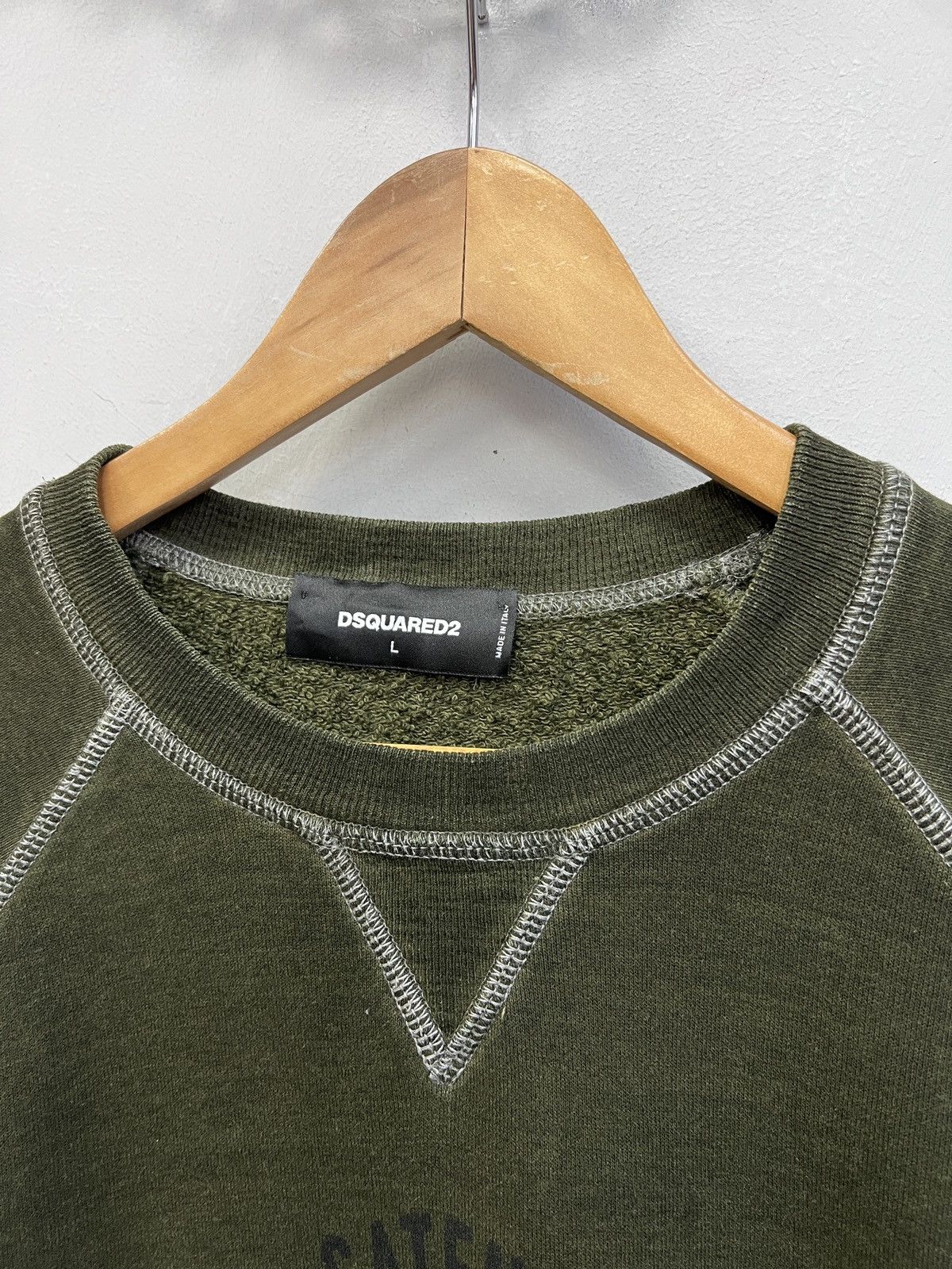 Dsquared2 Dsquared2 khaki washed sweatshirt 2000’s style big logo Size US L / EU 52-54 / 3 - 5 Thumbnail