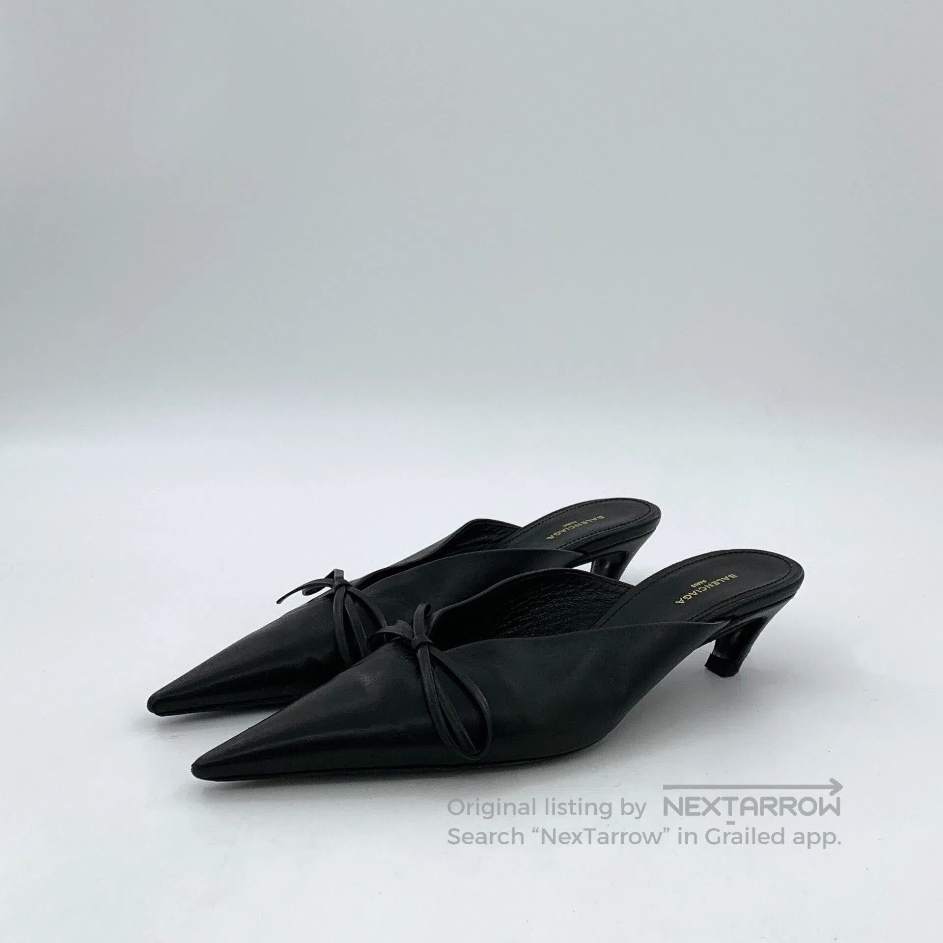 Balenciaga Balenciaga Knife Pointed Bow Mule Heels. Size US 4 / IT 34 - 1 Thumbnail