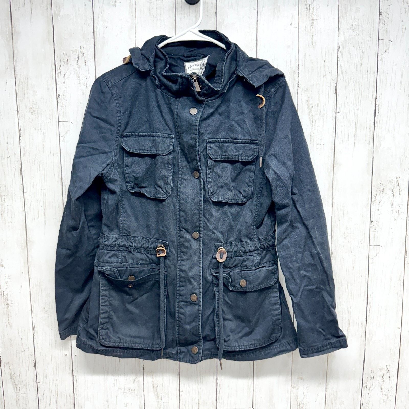 Other Fat Face Jacket Size 10 Zip Button Hood Utility Cinch Waist Size L / US 10 / IT 46 - 1 Thumbnail