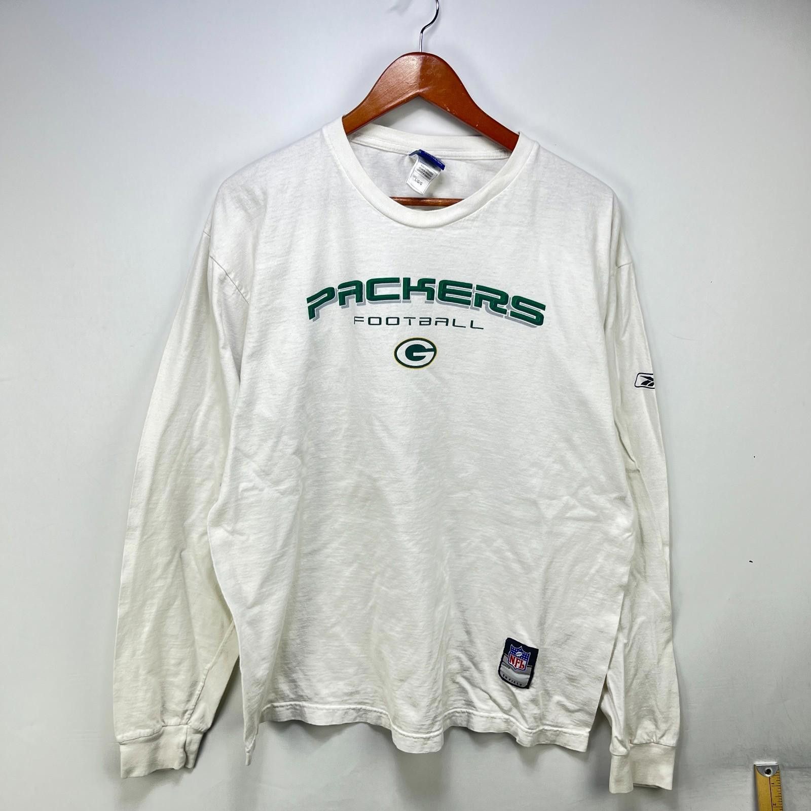Reebok Vintage Green Bay Packers Long Sleeve Shirt Large Size ONE SIZE - 1 Thumbnail