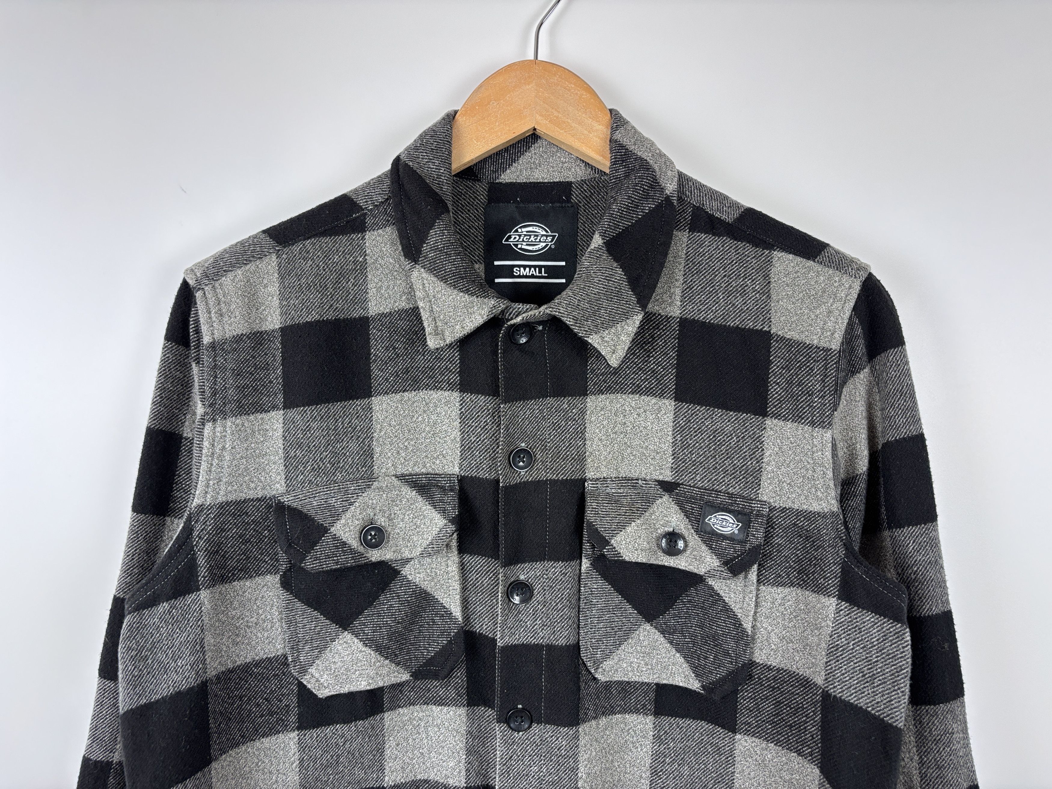 Dickies Dickies Long Sleeve Button Up Flannel Shirt Cotton Gray S Size US S / EU 44-46 / 1 - 2 Thumbnail