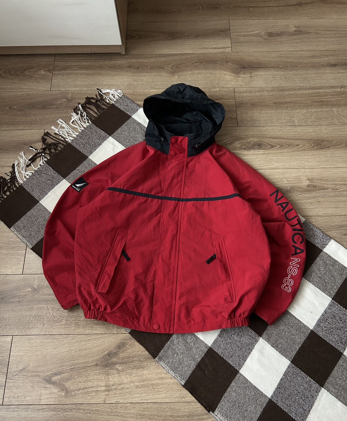 Nautica × Vintage Vintage Nautica Ns-83 big logo red jacket mens outdoors 90s Size US XL / EU 56 / 4 - 2 Thumbnail
