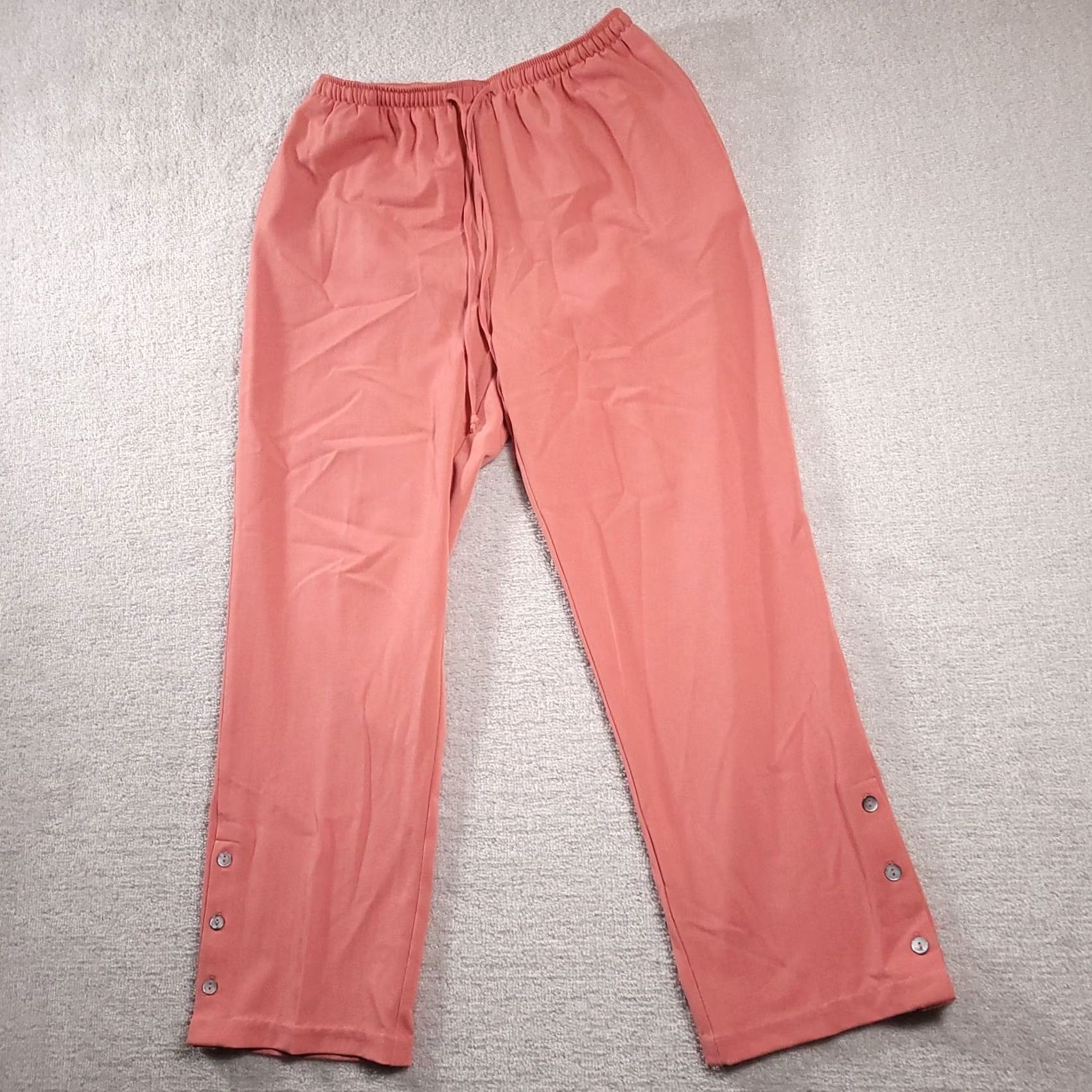 Silhouette Silhouettes Pants Women's 1XT Tall Pink Pull On Elastic Waist Draw String Button Size 24" / US 00 / IT 34 - 2 Thumbnail
