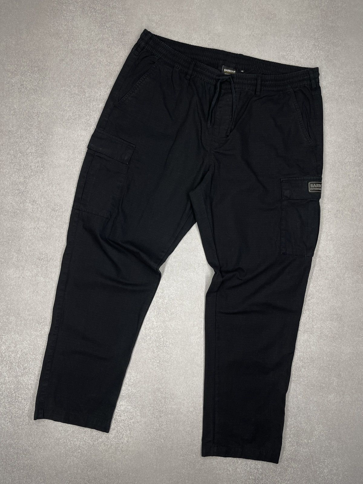 Barbour Mens Barbour International Cargo Pants Black Garment Dye Size US 36 / EU 52 - 1 Thumbnail