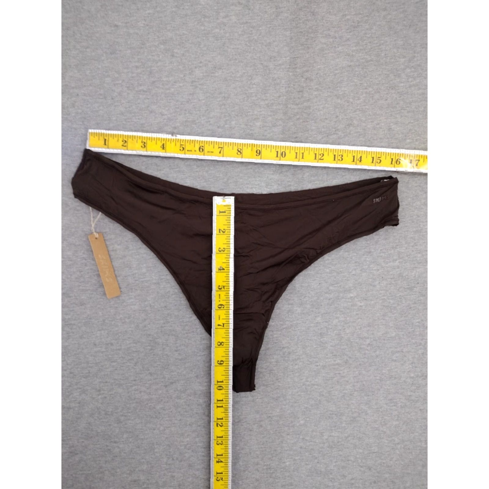SKIMS SKIMS Panties Thong Women's Body Espresso 3X Plus Size Feminine Opaque Lightweight Stretch | 3X | PN-THG-2867 Size ONE SIZE - 4 Thumbnail
