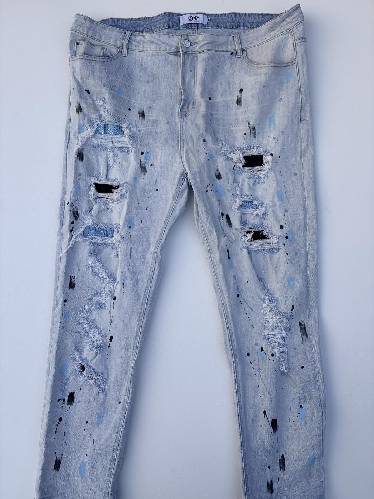 Other DNA Premium Wear Splatter Blk/Blue Jeans (Size 44x32) Size US 44 / EU 60 - 1 Thumbnail