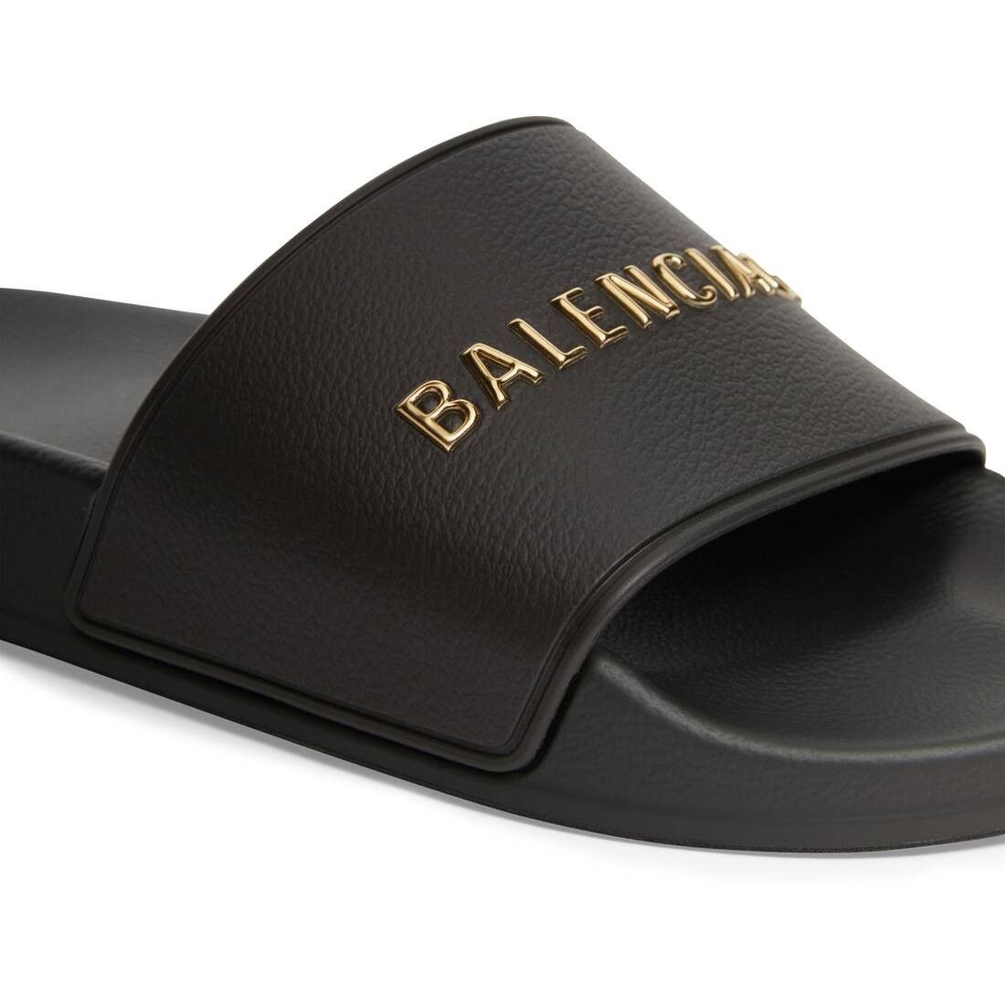 Balenciaga o1srvl11e1025 Pool Slide Sandals in Black Size US 7 / IT 37 - 8 Thumbnail