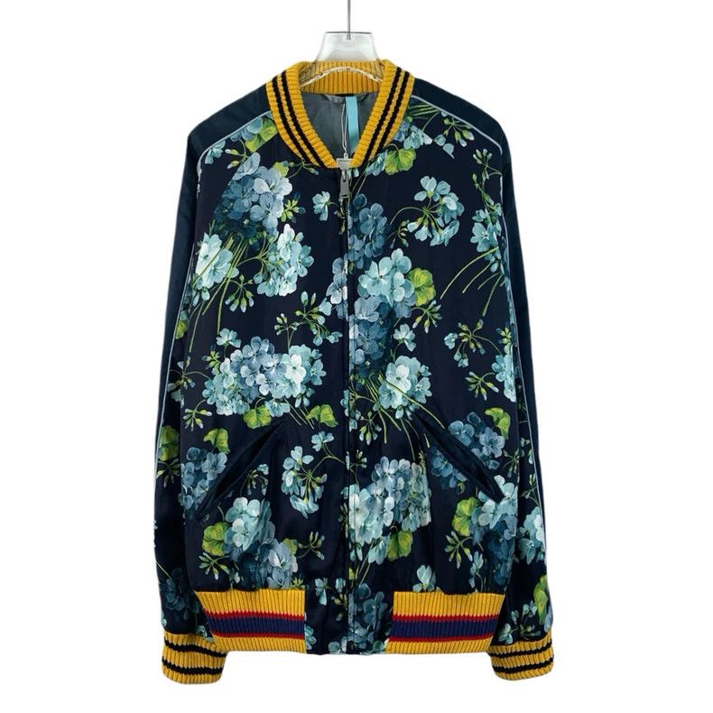 Gucci Gucci Color-blocked striped floral full-print mulberry silk Size US M / EU 48-50 / 2 - 1 Thumbnail