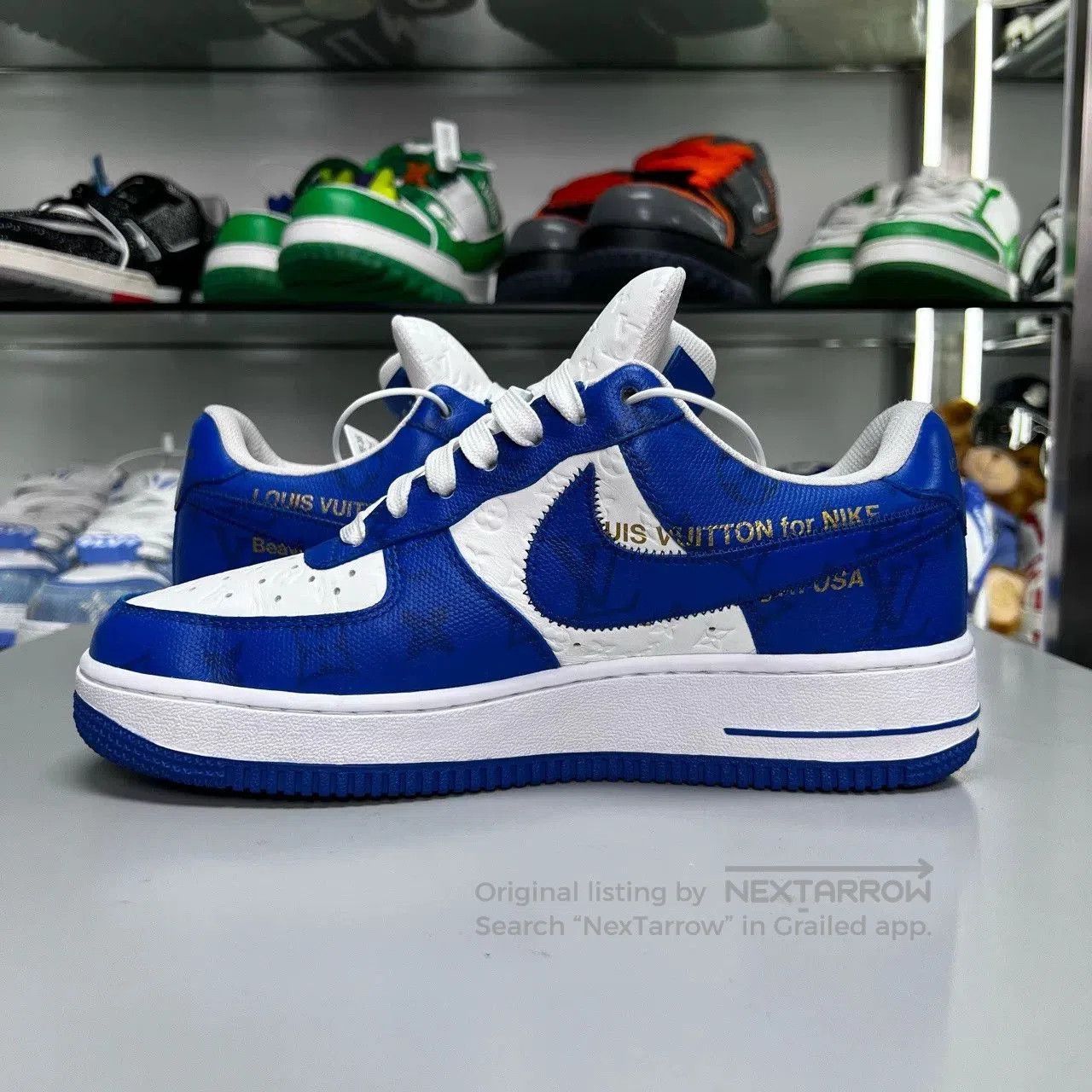 Louis Vuitton AF1 Louis Vuitton White Blue. Size US 6.5 / EU 39-40 - 4 Thumbnail