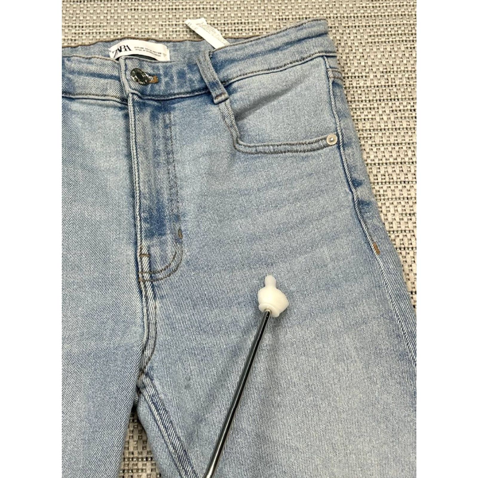 Zara Zara Jeans Womens 6 Blue Denim Logo Stretch High Rise Skinny 26x27 Adult Regular Button Zip Size 28" / US 6 / IT 42 - 5 Thumbnail