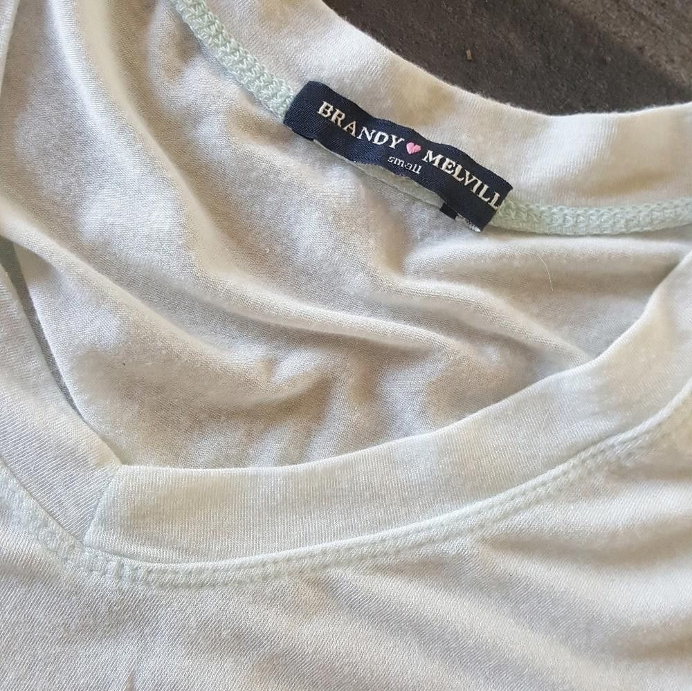 Designer White Blue Tinted Melville Vneck Size ONE SIZE - 3 Thumbnail
