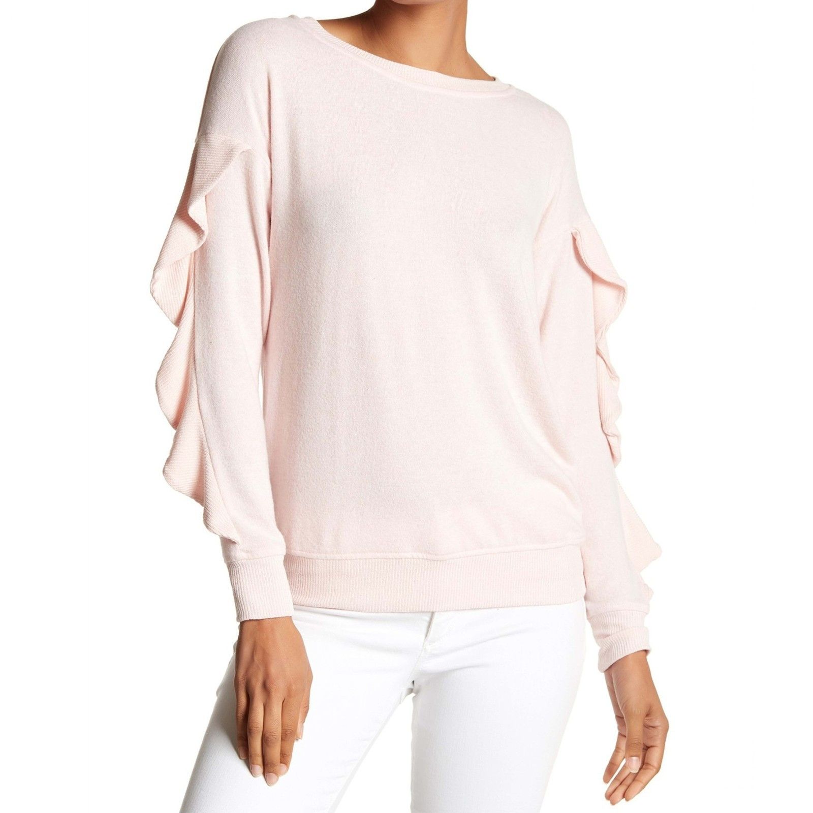 Other Harlowe & Graham Soft Pink Ruffled Pullover Sweater NWT Size M / US 6-8 / IT 42-44 - 1 Thumbnail