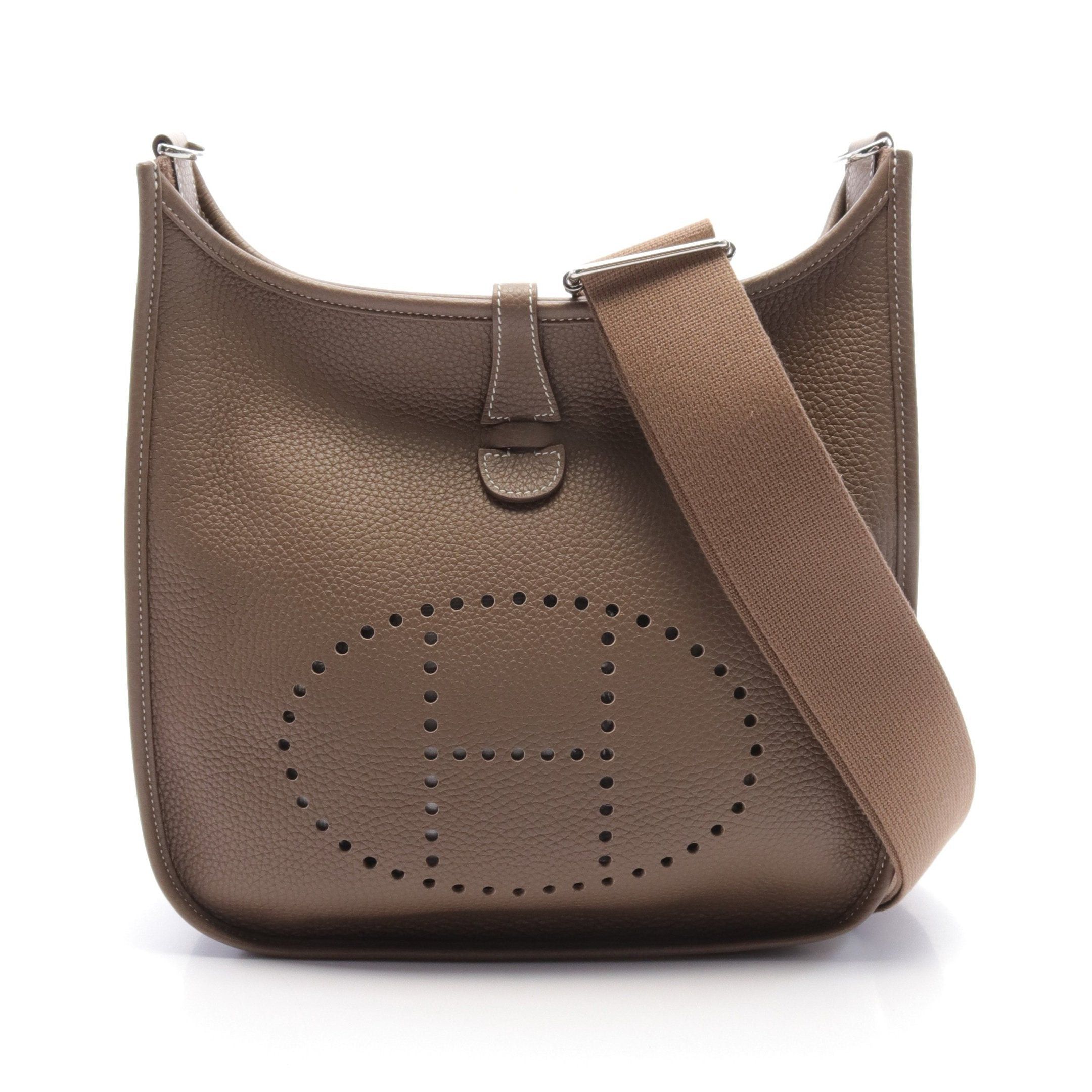 Hermes Hermes Evelyn 3 Troyes Pm Etoupe Shoulder Bag Clemence Leather Gray Brown Silver Hardware A Stamp Size ONE SIZE - 1 Thumbnail