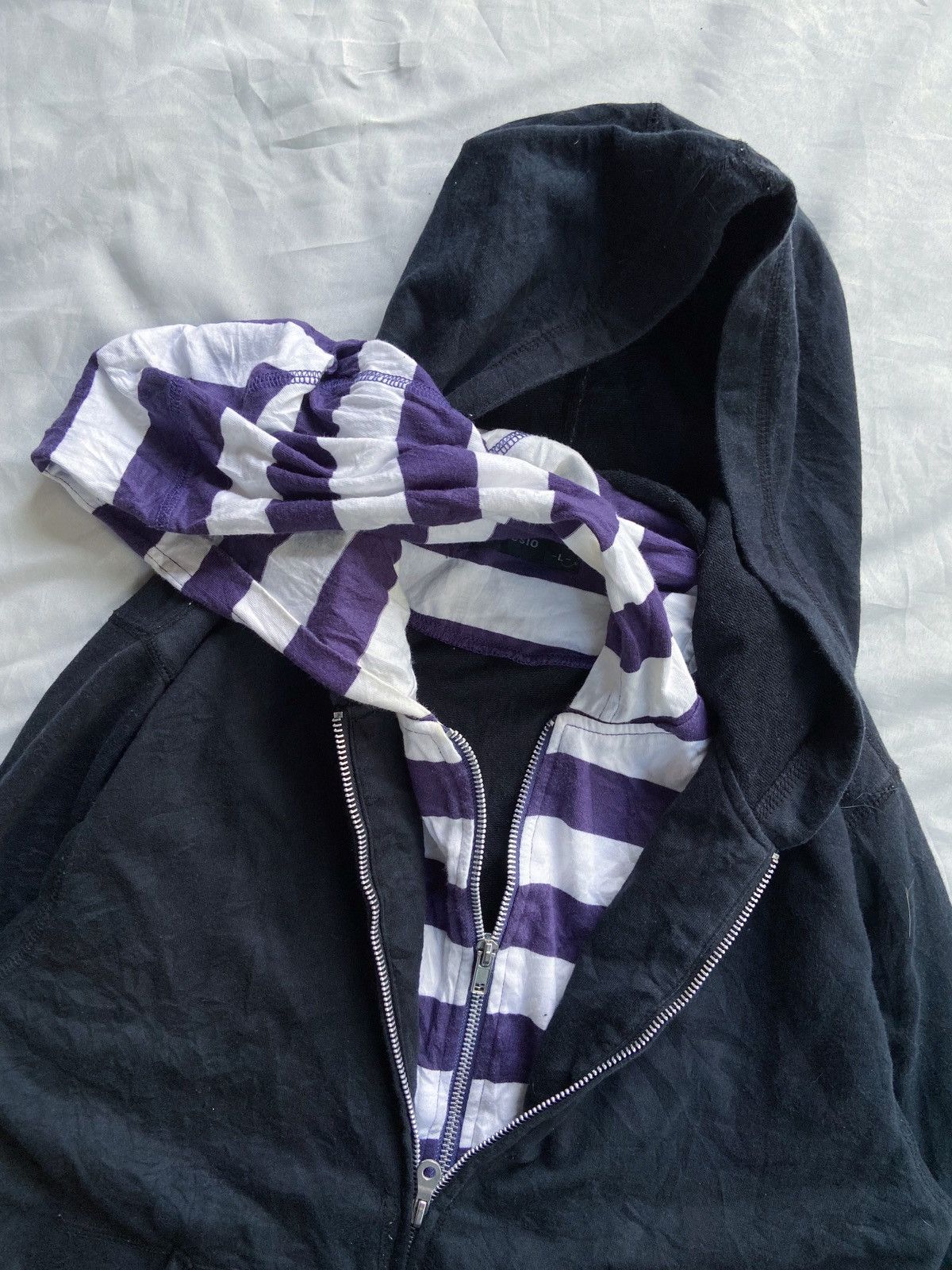 Beauty Beast DESIO DOUBLE LAYER STRIPED ZIP HOODIE Size US M / EU 48-50 / 2 - 9 Thumbnail