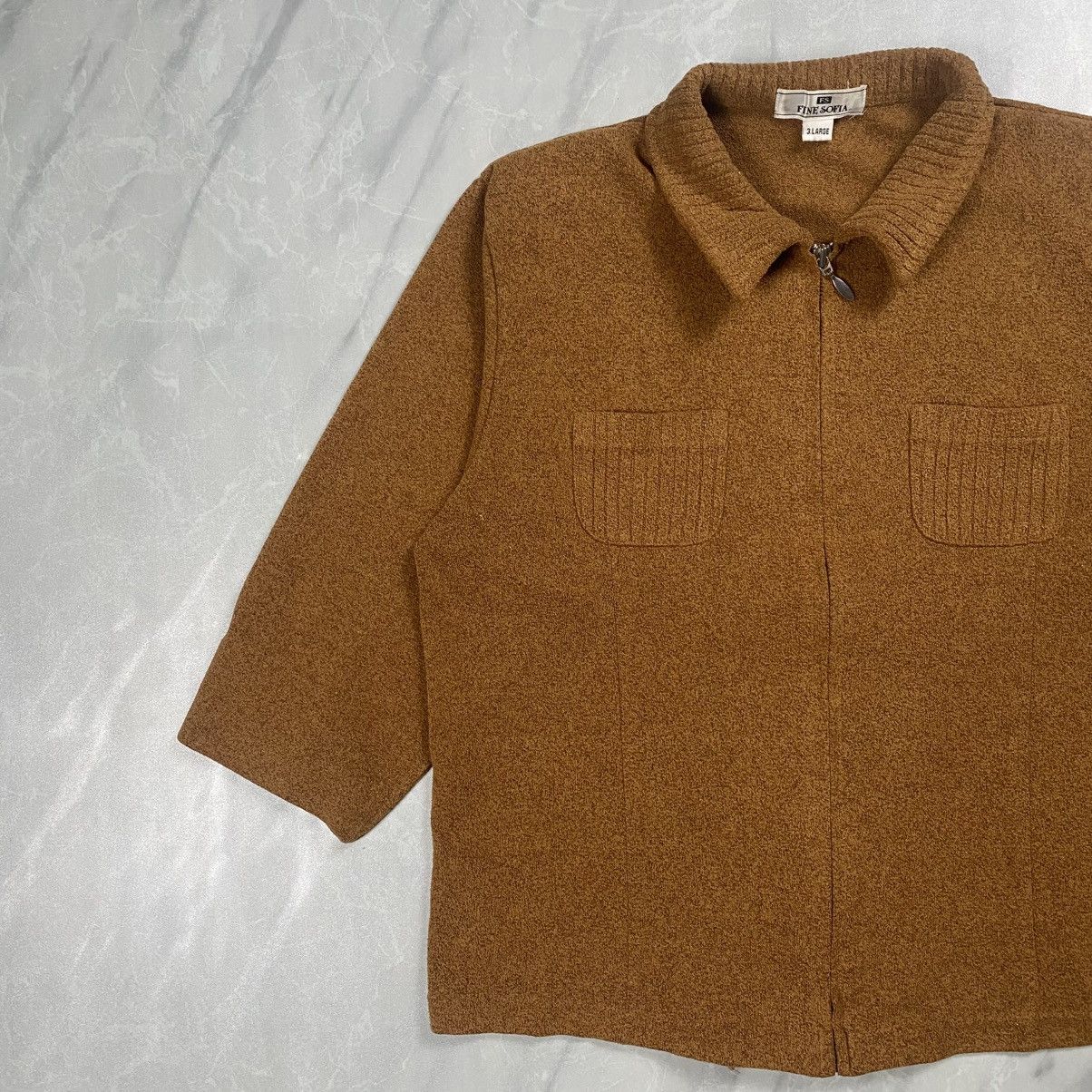 Japanese Brand Vintage 90s Fine Sofia Japan Wool Knit Zipper Sweaters Size M / US 6-8 / IT 42-44 - 2 Thumbnail