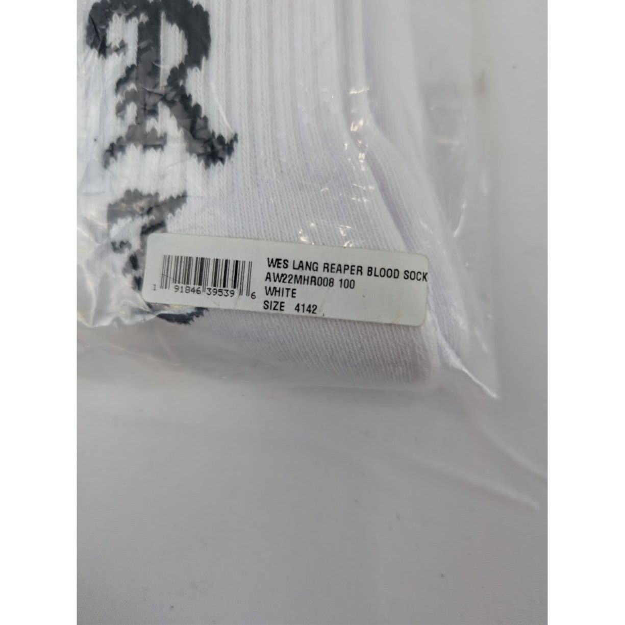 Amiri × Wes Lang o1rshd1 Q:2 / Size: 41-42 / Reaper Blood Socks in White Size ONE SIZE - 10 Thumbnail