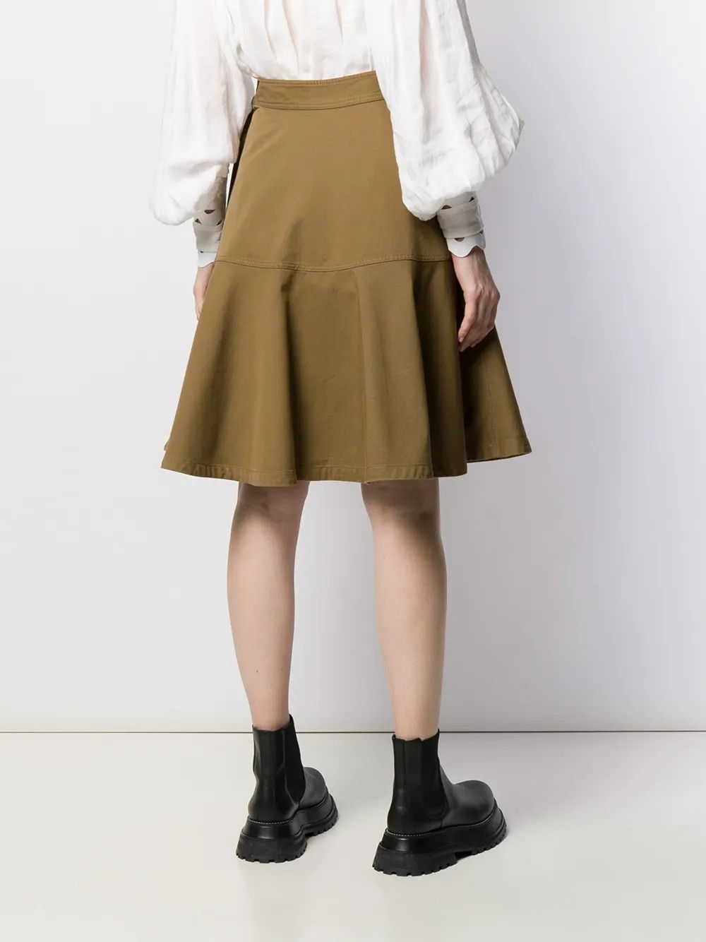 Valentino o1y0326 Midi Skirt in Khaki Size 32" / US 10 / IT 46 - 4 Thumbnail