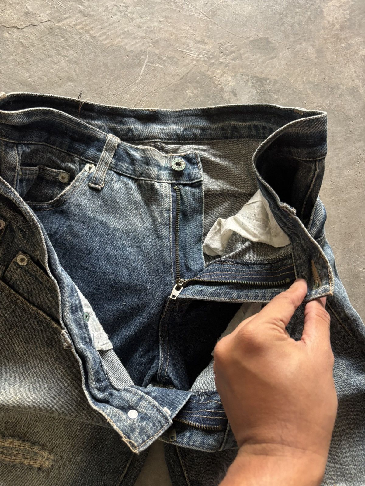 PPFM DOUBLE WAIST ZEROSAIL DISTRESSED JAPANESE BORO WASHED PUNK Size US 33 - 7 Thumbnail