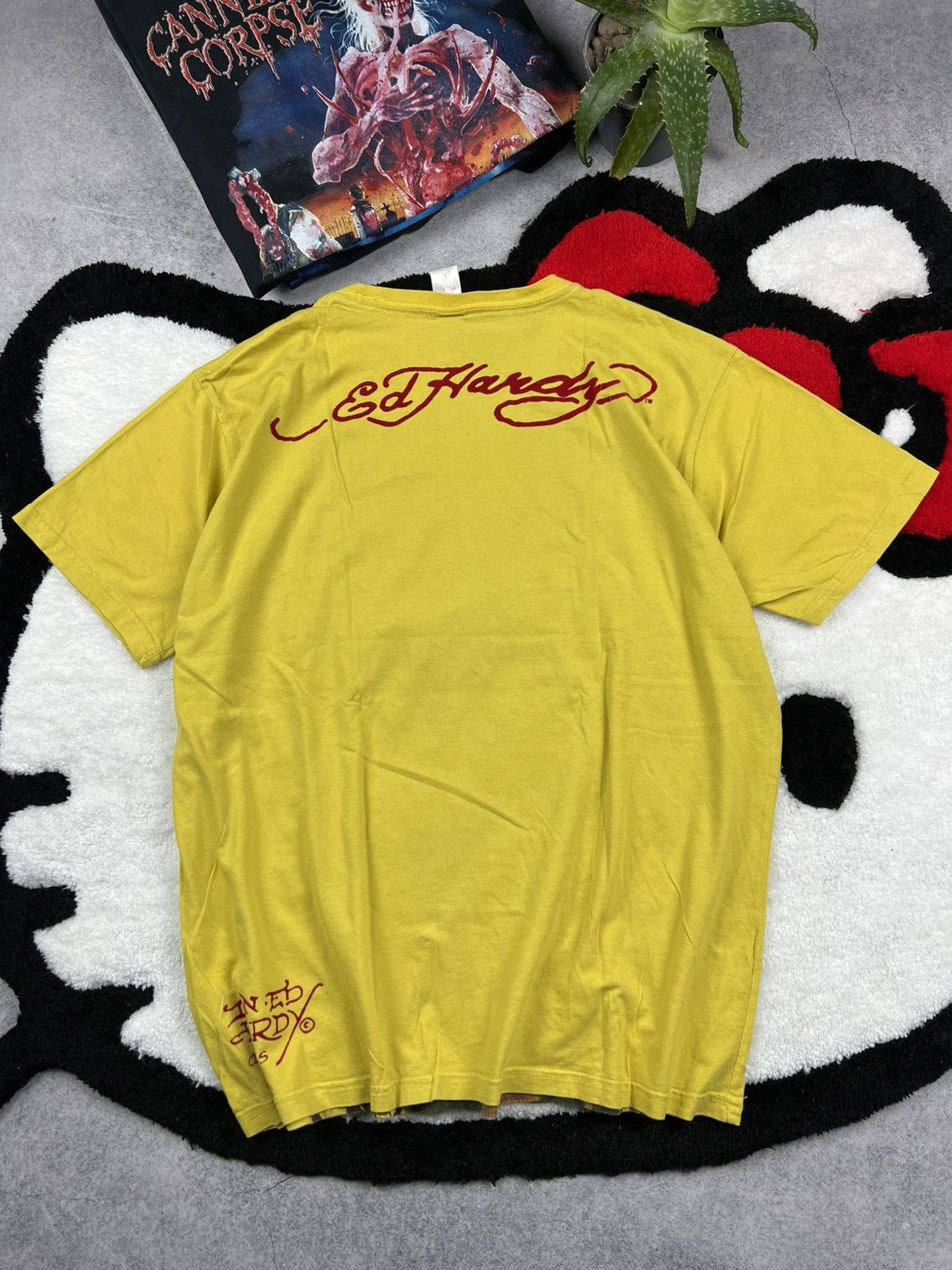 Christian Audigier × Ed Hardy × Japanese Brand Vintage Christian Audigier Naked Girl Rhinestone Skulls Tee Size US L / EU 52-54 / 3 - 8 Thumbnail