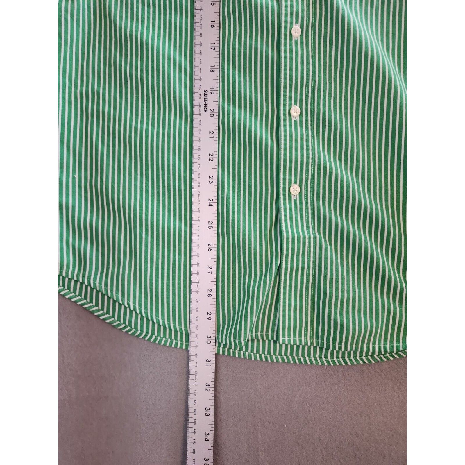 Chaps Mens Chaps Long Sleeve Green Striped Button Front Shirt Size US M / EU 48-50 / 2 - 5 Thumbnail